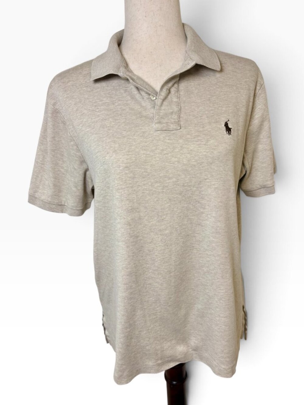 Polo Ralph Lauren Oatmeal Pima Soft Touch Polo Shirt Men's Size Medium